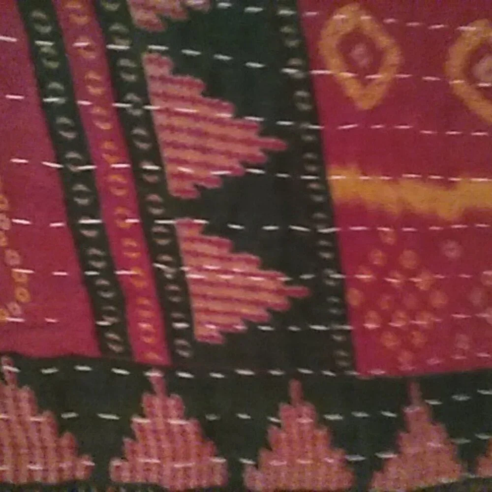 Kantha Quilt Christmas Red Green Marigold 55